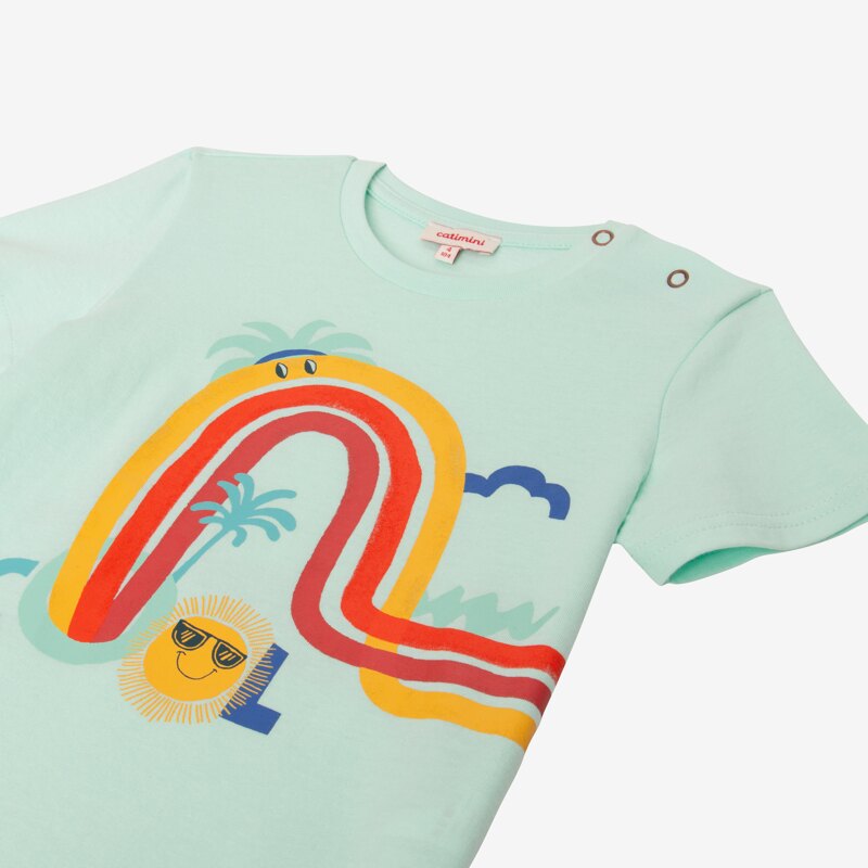 T-shirt bébé garçon arc-en-ciel vert Catimini Vert