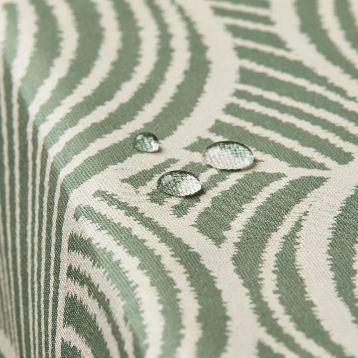 Nappe rectangulaire coton enduit (150 x 250 cm) Sarah Vert eucalyptus