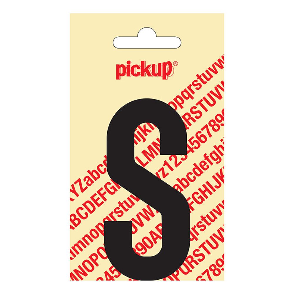 BOKSTAV PICKUP NOBEL S SVART 90 MM SELVKLEBENDE