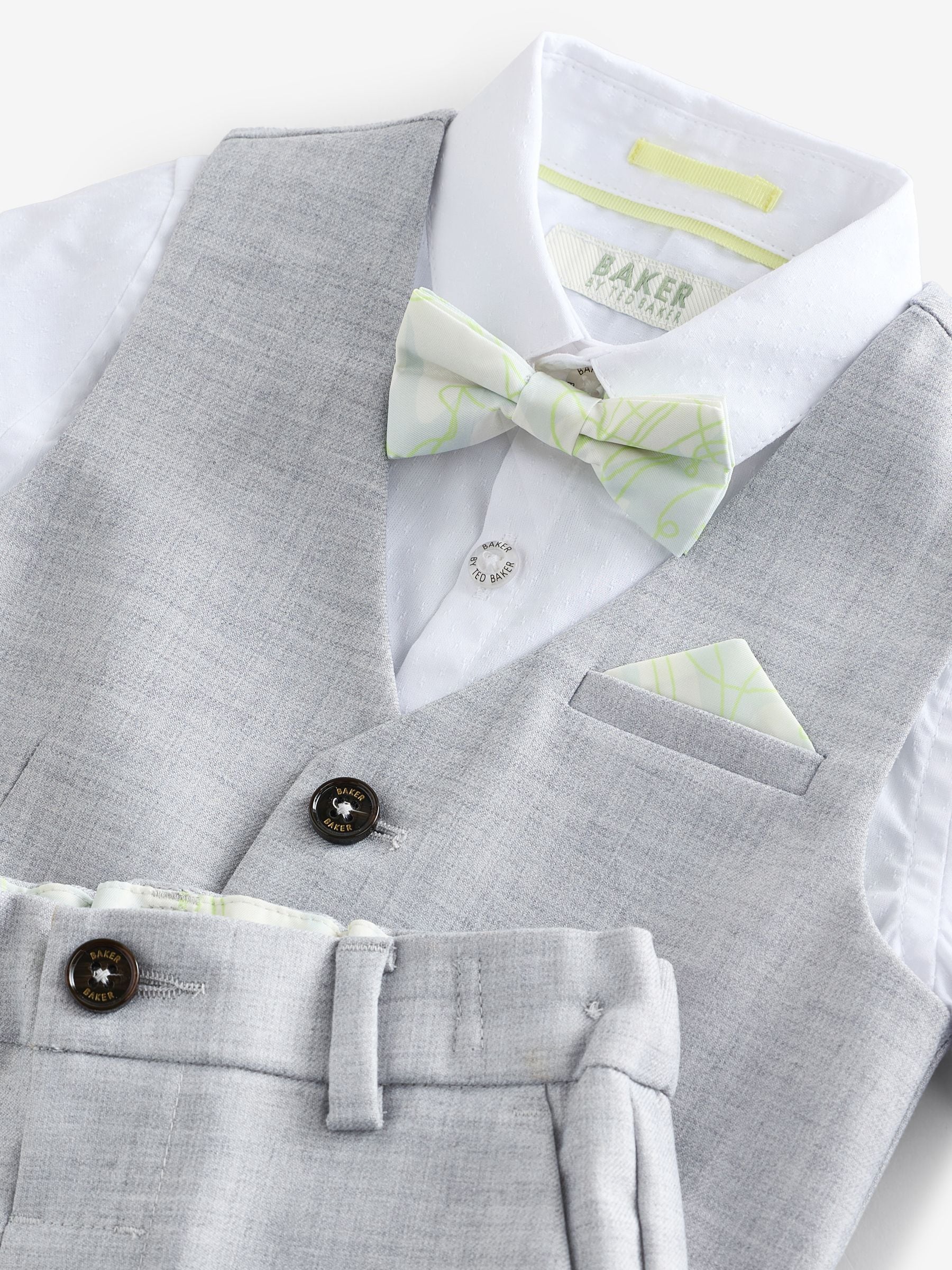 Grijs - Baker by Ted Baker set van gilet, overhemd en broek
