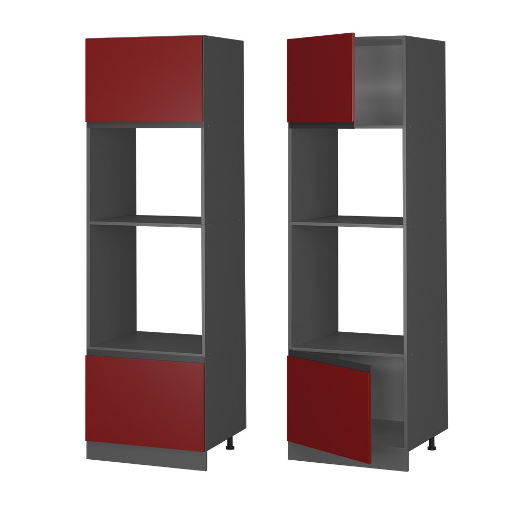 Vicco Mikrowellenschrank Küchenschrank Küchenmöbel R-Line J-Shape Anthrazit Rot 60 cm modern
