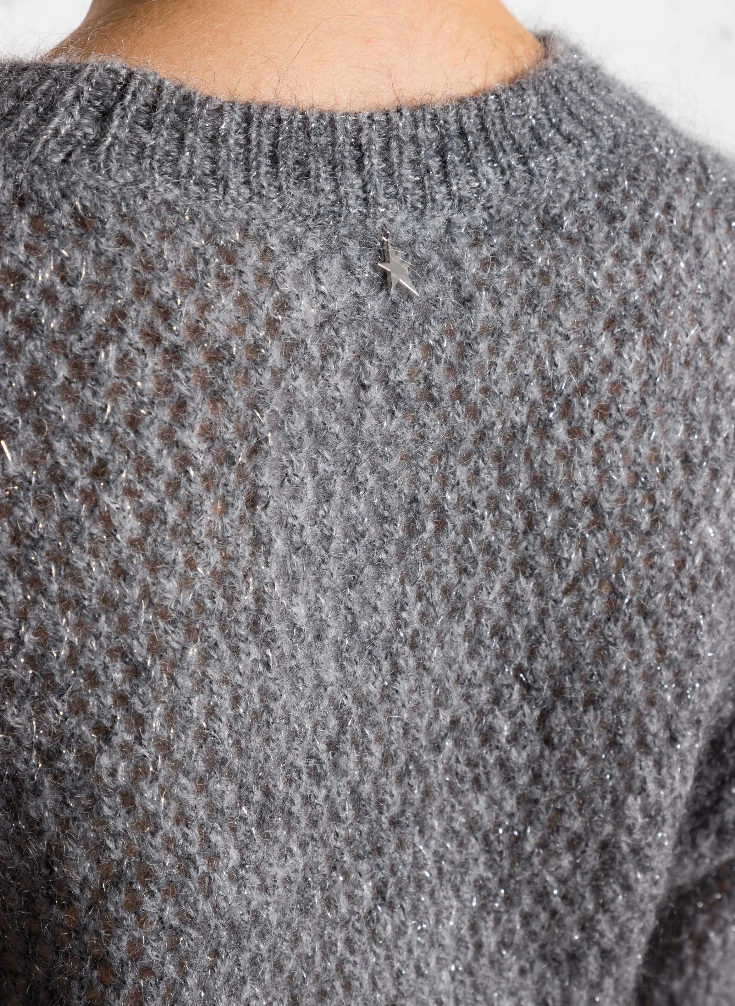 MELCHI - Pull ample en mohair mélangé | Gris