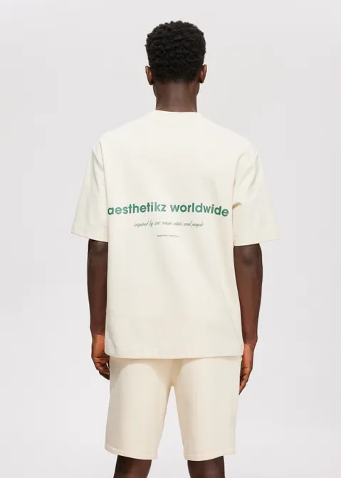 T-shirt met print worldwide off-white (CREME.L)