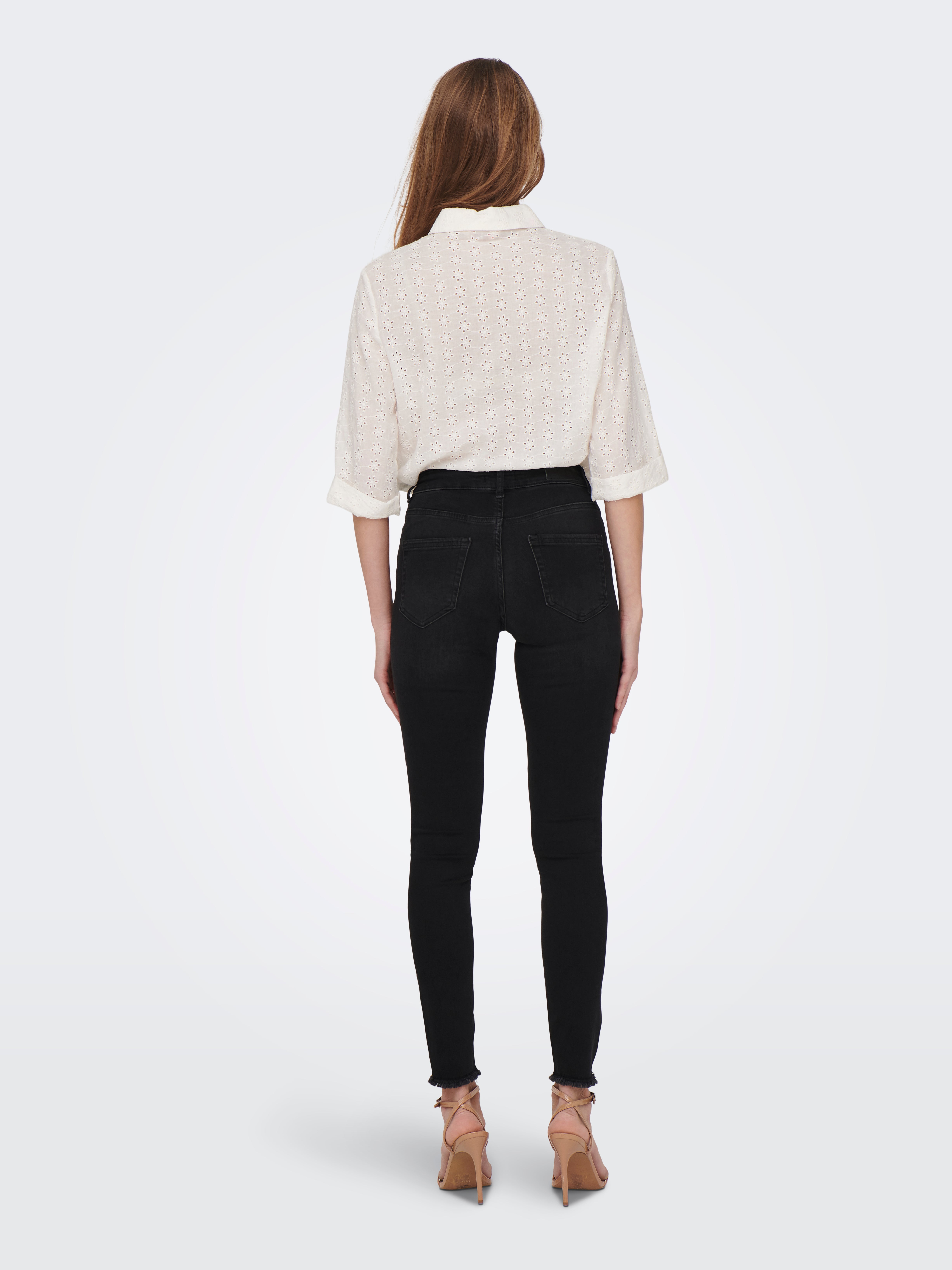 ONLBLUSH Hohe Taille Skinny Fit Jeans Washed Black