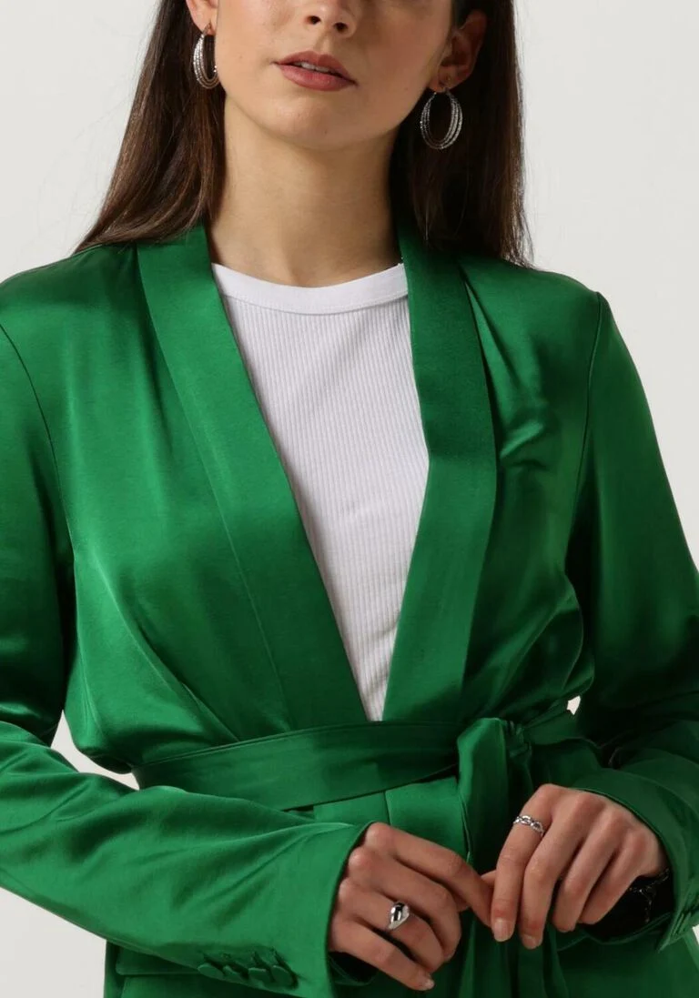 SCOTCH & SODA groene scotch & soda blazer belted satin single breasted blazer
