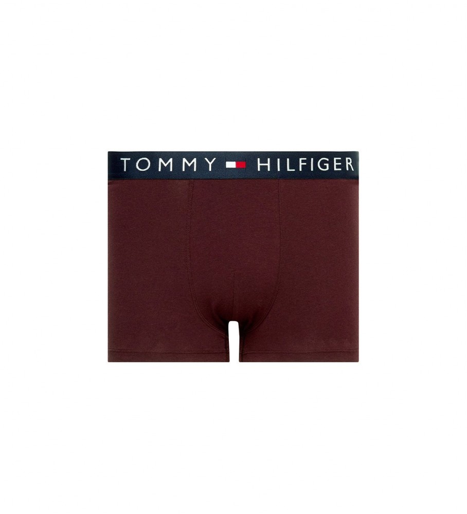 Cuecas boxer Tommy Hilfiger, pacote com 5 unidades, estampa azul marinho.