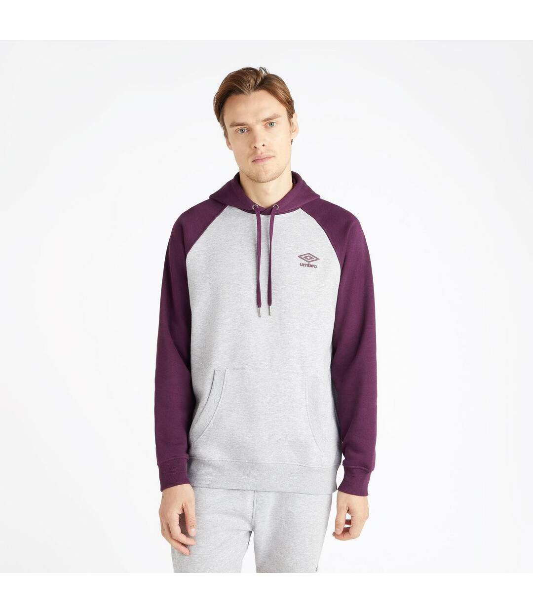Umbro - Sweat à capuche CORE - Homme (Gris chiné / Violet foncé) - UTUO1303