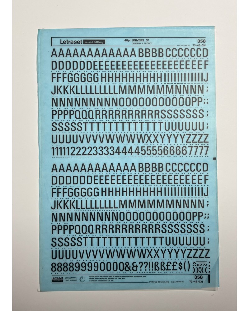 Letraset 358 - UNIVERS 57 -48pt