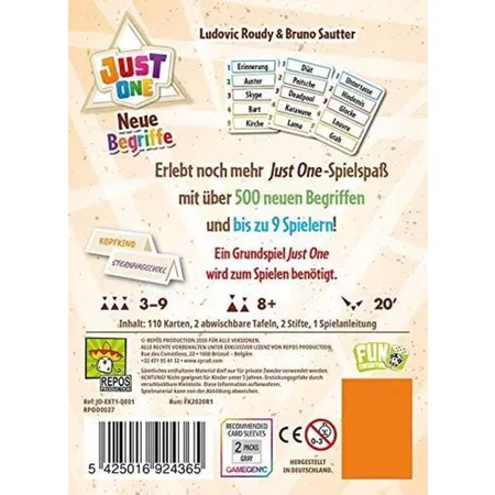 Asmodee Repos Production Erweiterungsset Just One - Neue Begriffe