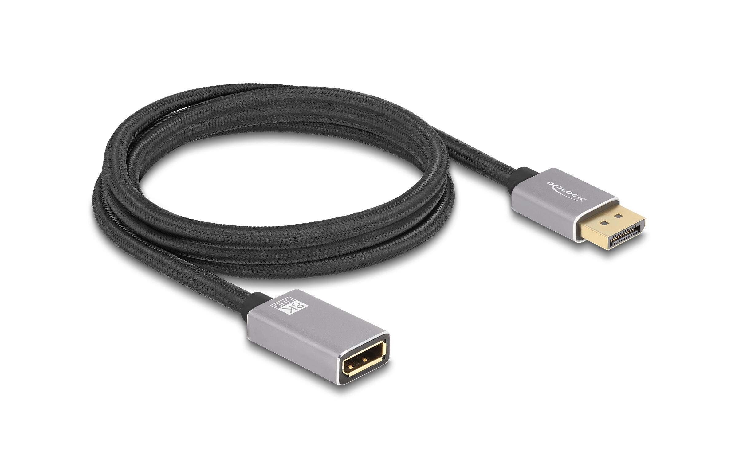 Verlängerungskabel 8K 60 Hz DisplayPort - DisplayPort, 2 mDelock DisplayPort Verlängerungskabel 8K 60 Hz 2 m