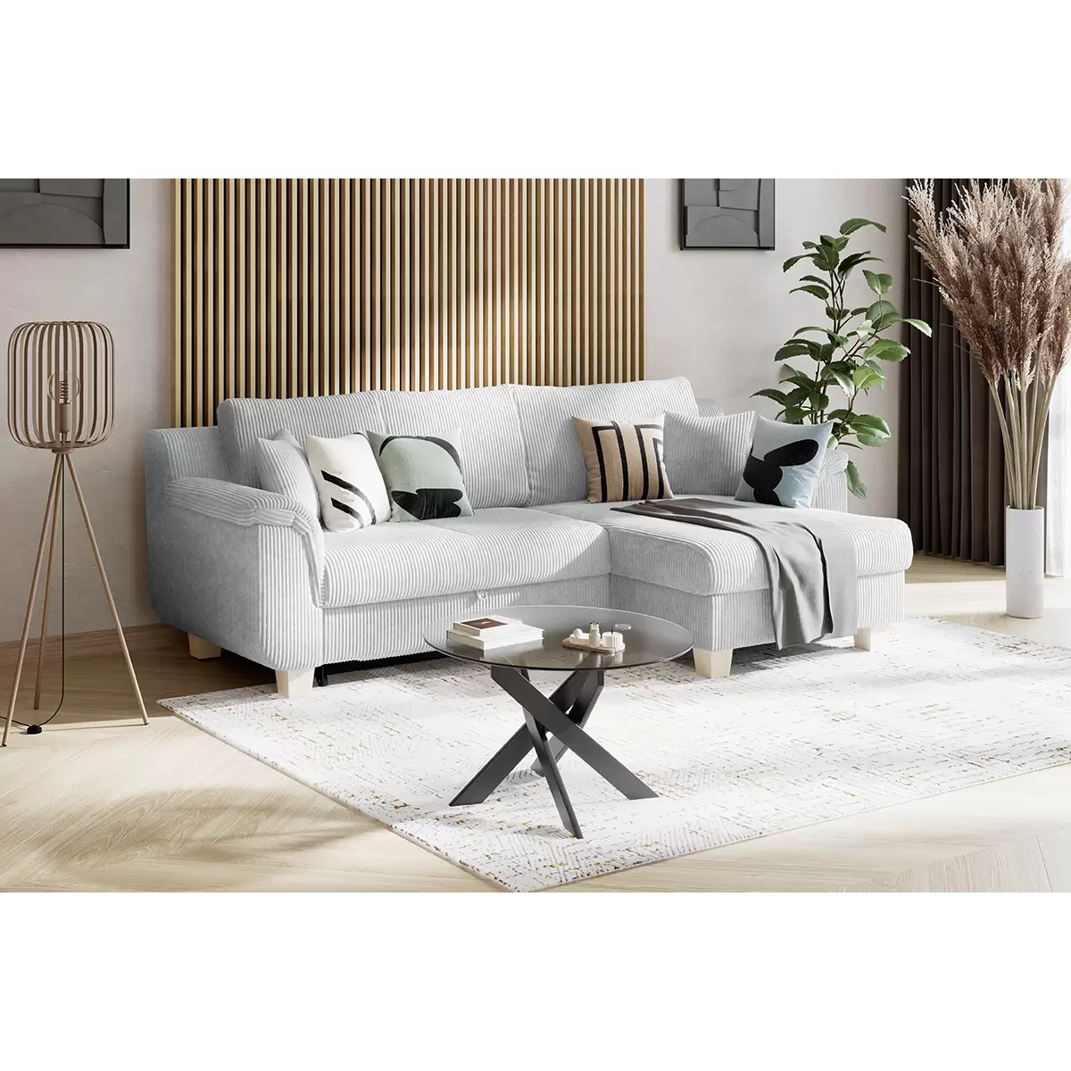 Ecksofa Alex 196x120 Hellgrau