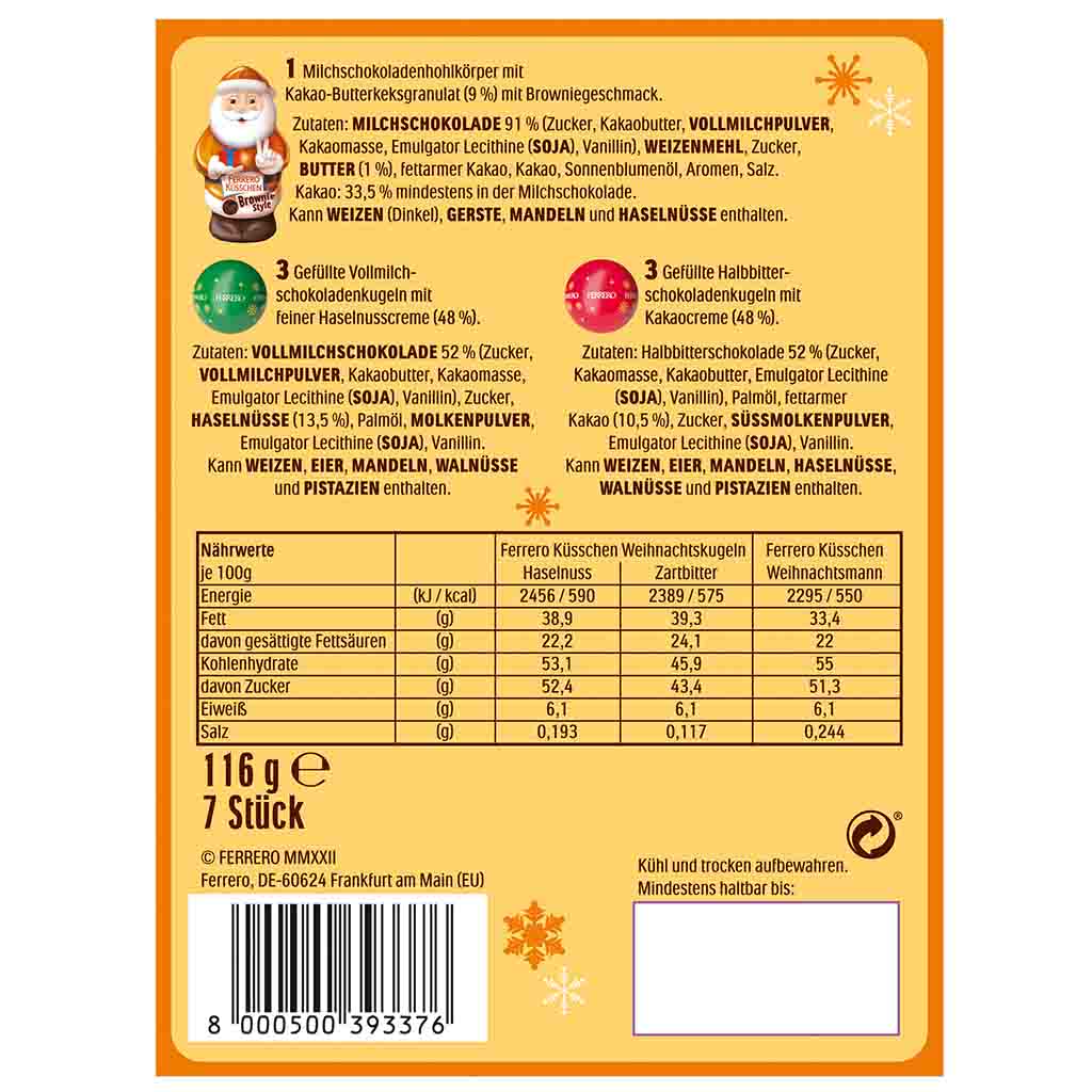 Ferrero Küsschen Schöne Weihnachten Brownie Style 116g MHD:20.4.25