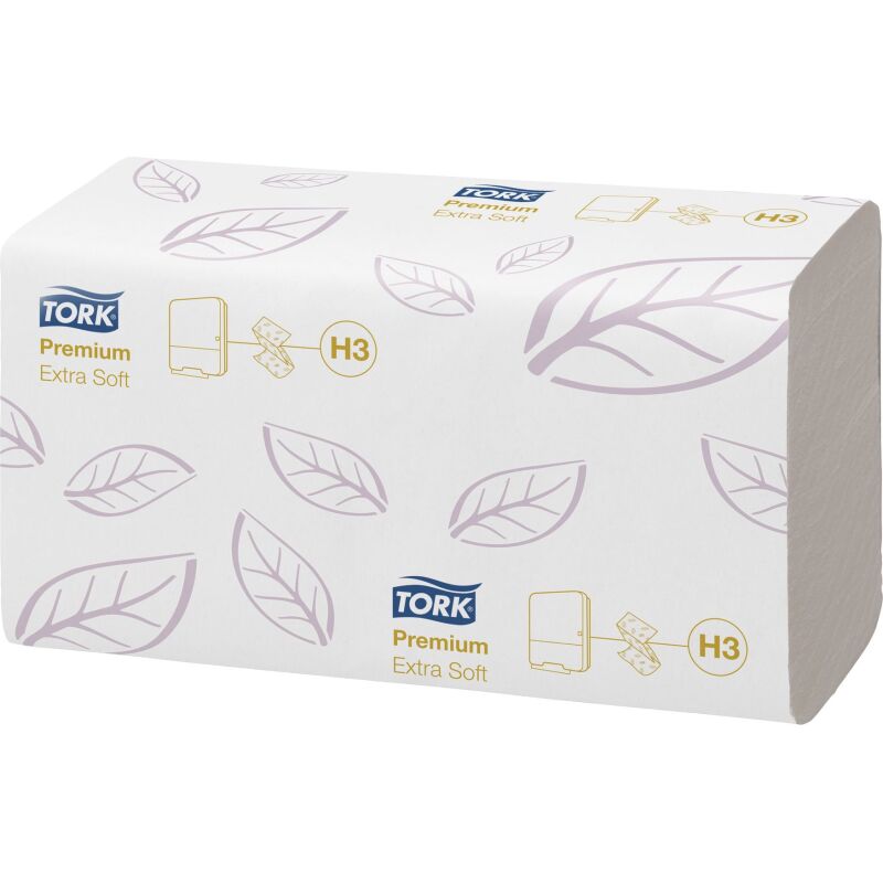 Essuie-mains pliage enchevêtré Tork H3 Premium doux- Carton de 3000