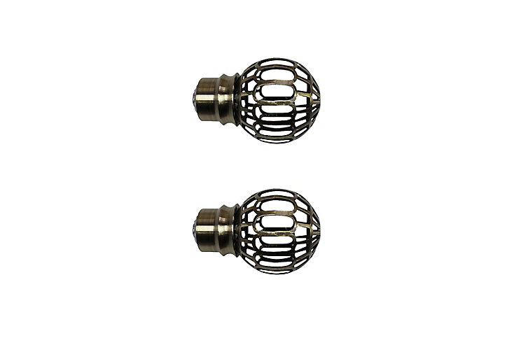 Embout boule pour barre à rideau Marrakech GoodHome 28 mm Antiki or