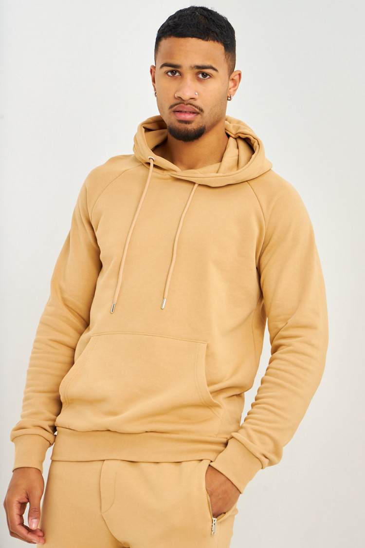 Sweat à capuche basic camel
