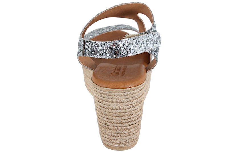 TIM OG SIMONSEN MASHA GLITTER PLATA SANDAL MED SØLVGLITTER