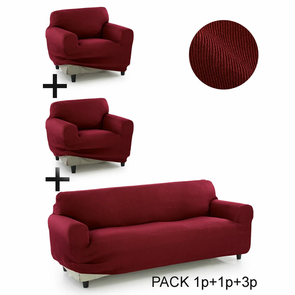 Sofakover Pocket Trio Romeo - Bordeaux