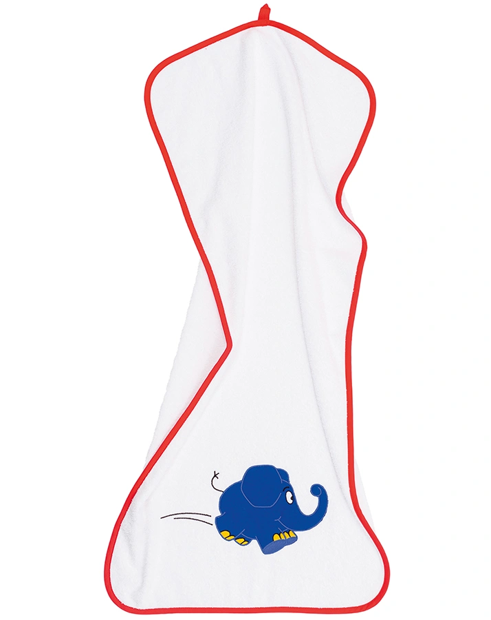 Handtuch DER KLEINE BLAUE ELEFANT (50x100) in weiß