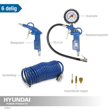 Hyundai compressor accessoires 6 stuks