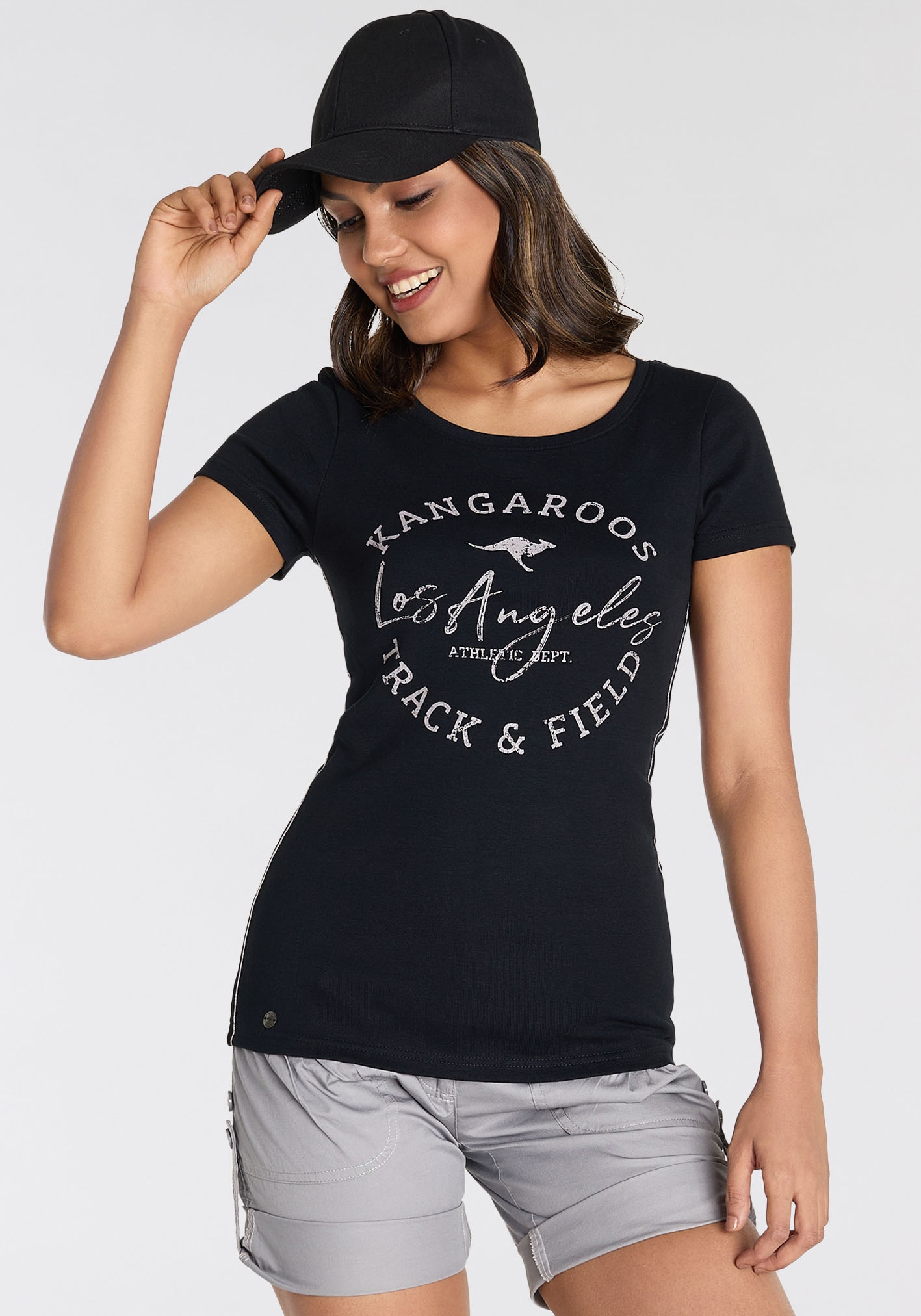 KangaROOS Print-Shirt , sehr figurbetonter Schnitt,  Print,  Rundhalsausschnitt