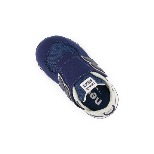 New Balance 574 NEW-B Hook & Loop Wide Sneakers, Navy, 18.5