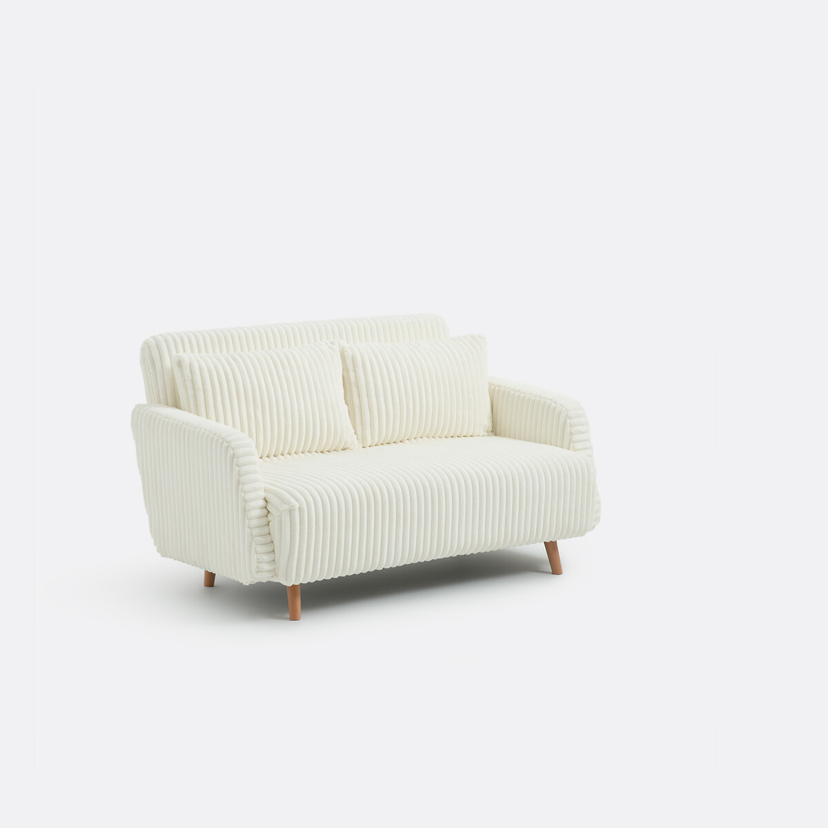 LA REDOUTE INTERIEURS<br>Sofá conversível, veludo canelado grosso, 2 lugares. Cósico