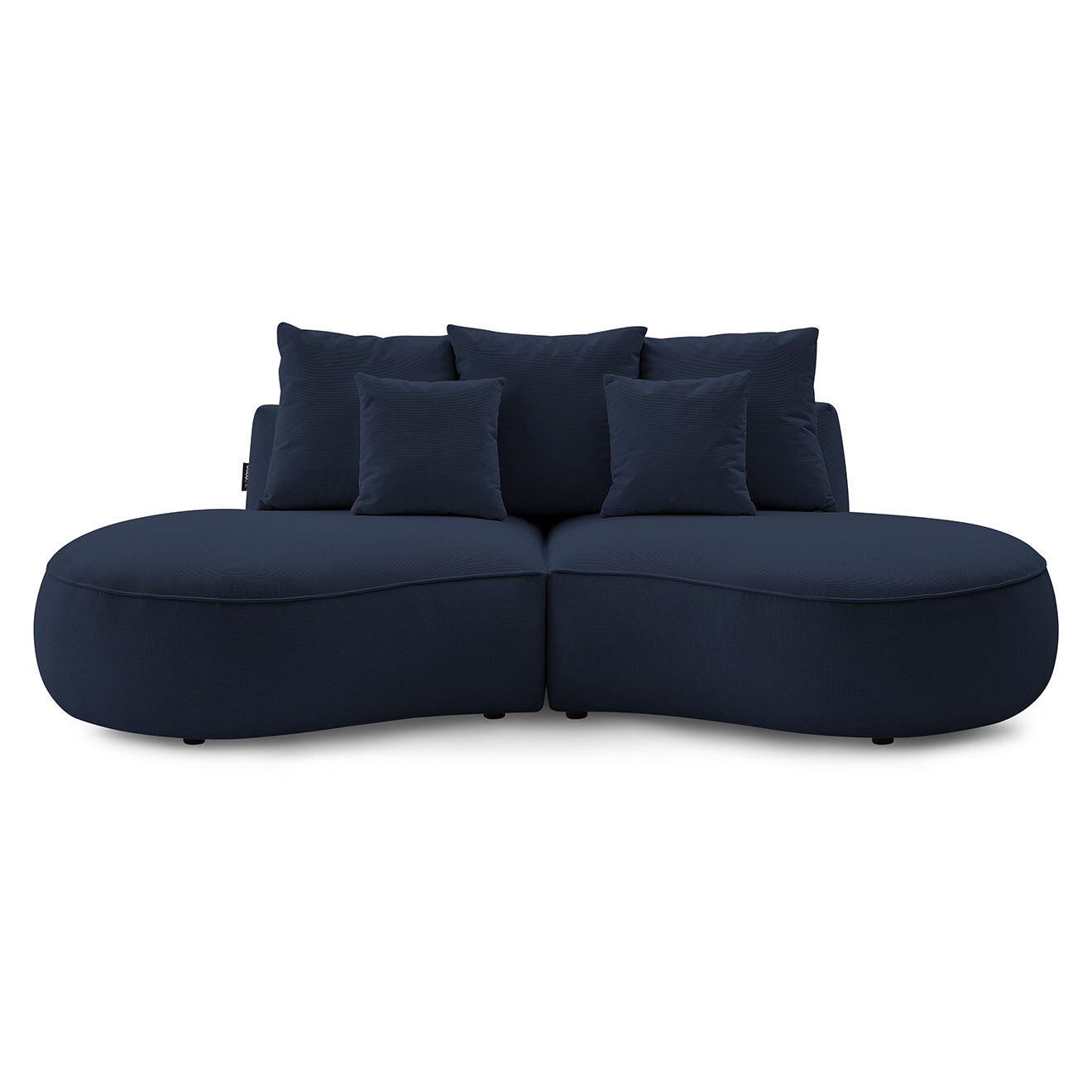 Bobochic Canapé droit fixe 3 places saint-germain tissu texturé bleu foncé - 260x145x92 cm