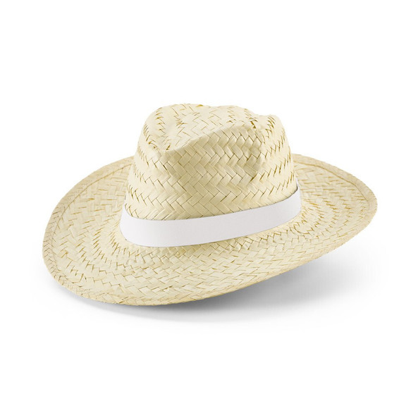 hi!dea 99085 - Chapeau en paille naturelle avec ruban sublimé