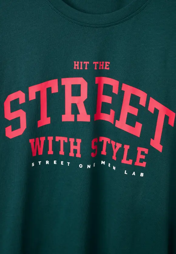 T-Shirt mit Frontprint - oxford green