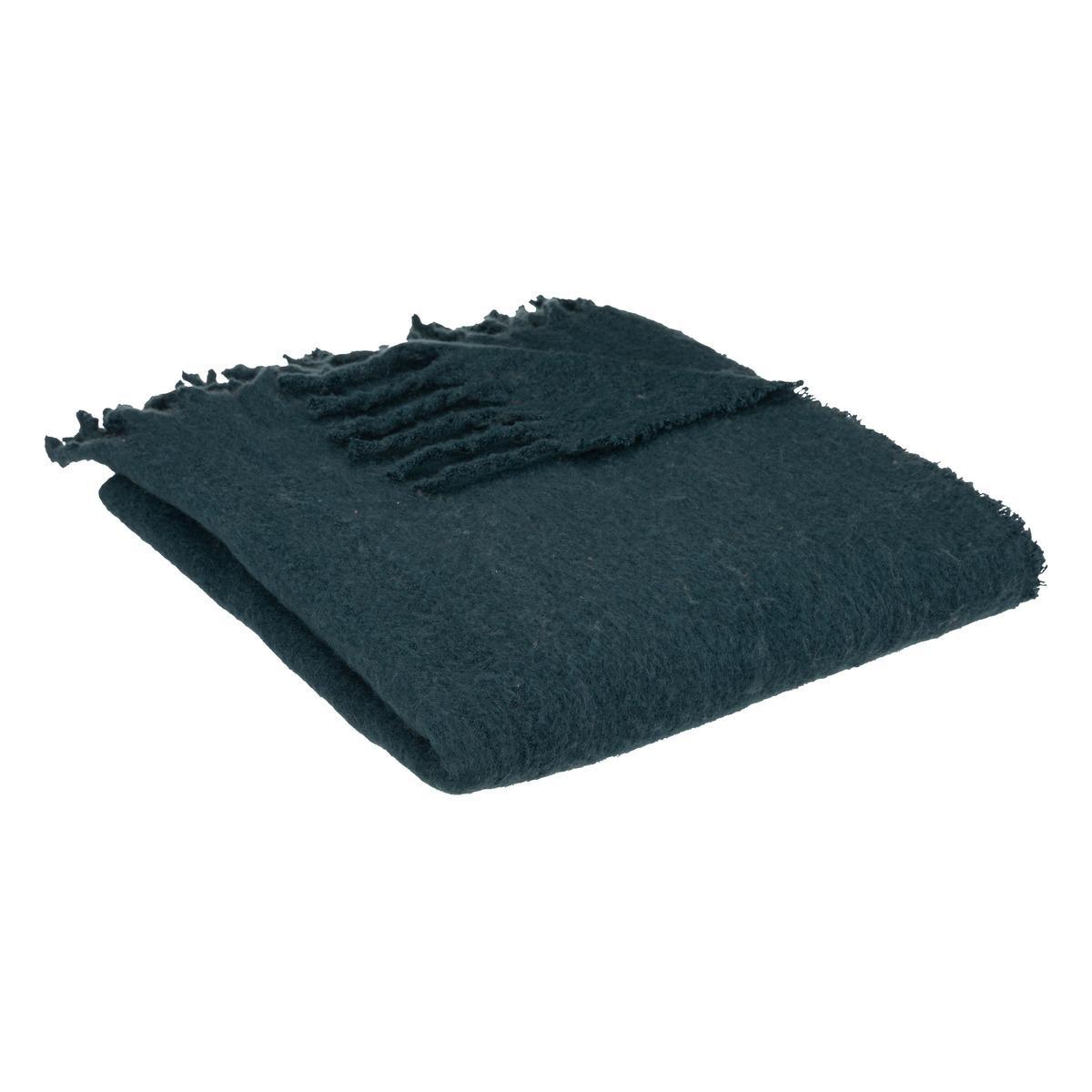 PLAID EFFET MOHAIR KODI BLEU 130X180CM