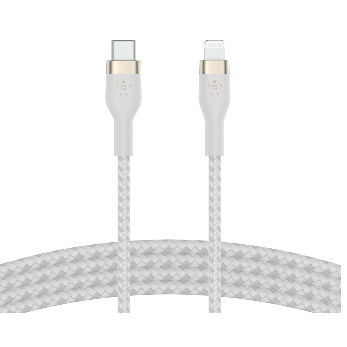 Belkin USB-C til Lightning flettet silikonkabel 3m (hvit)