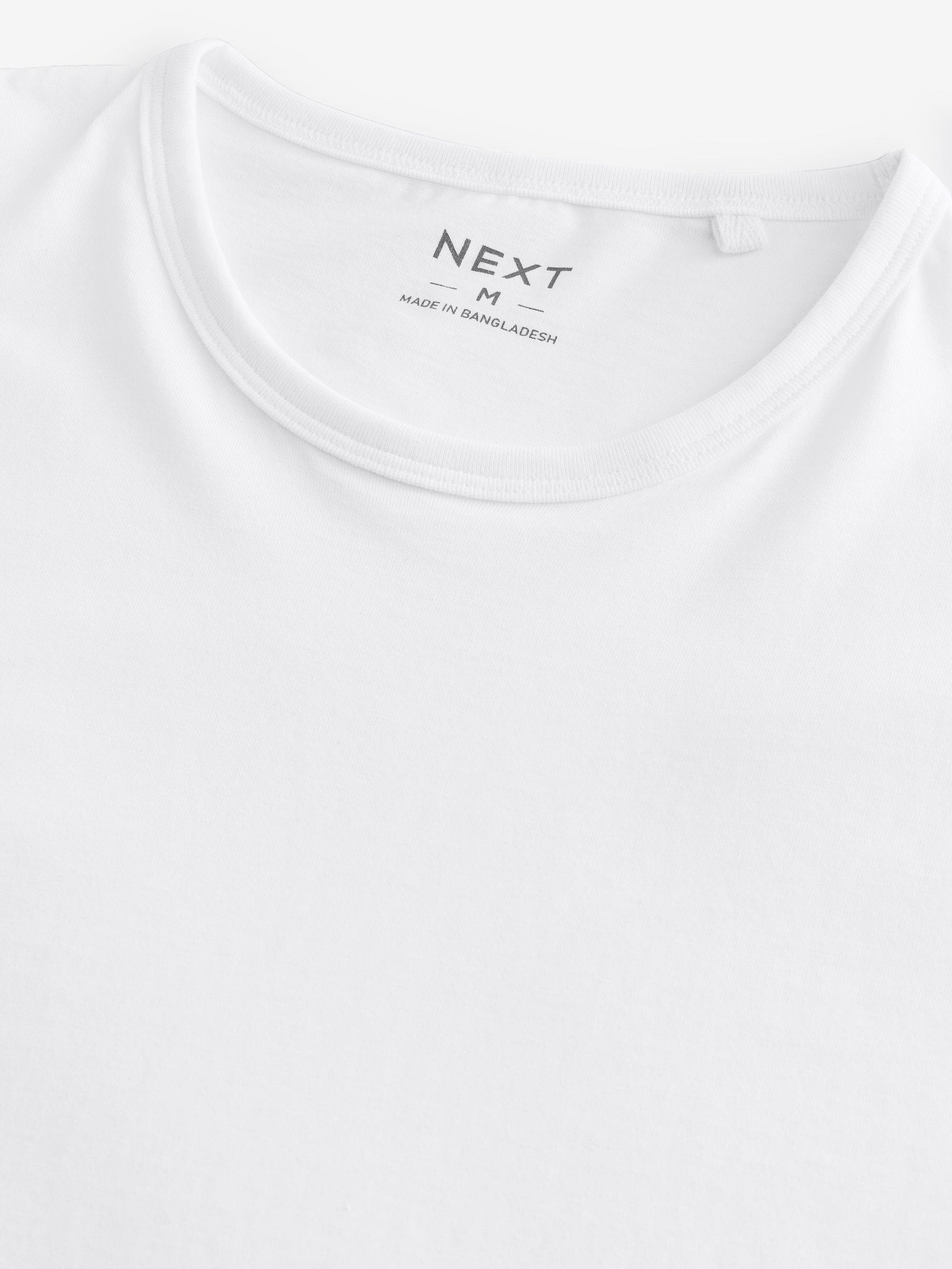 Wit - Set van 5 T-shirts met lange mouwen en laagjes