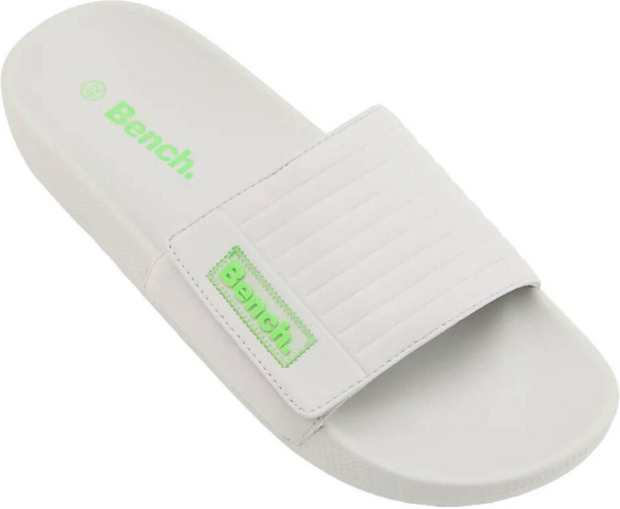 Bench badslippers lichtgrijs groen