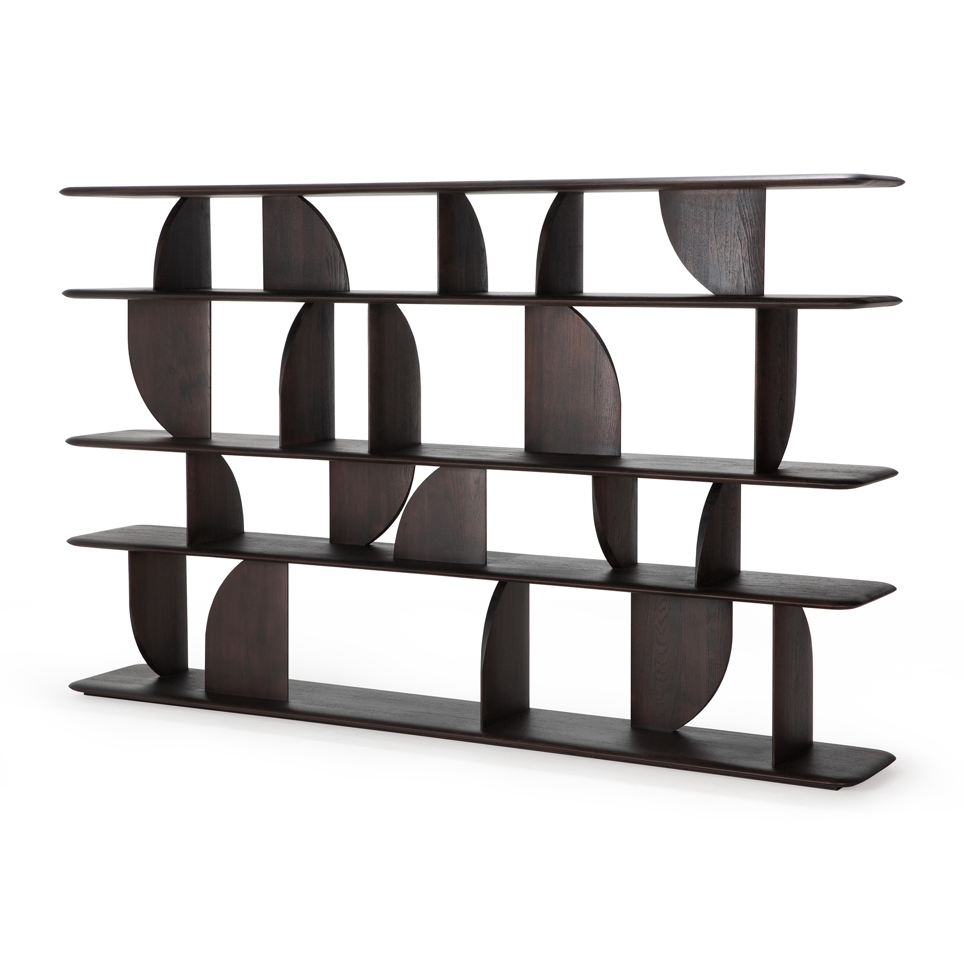 Geometric rek - teak donkerbruin