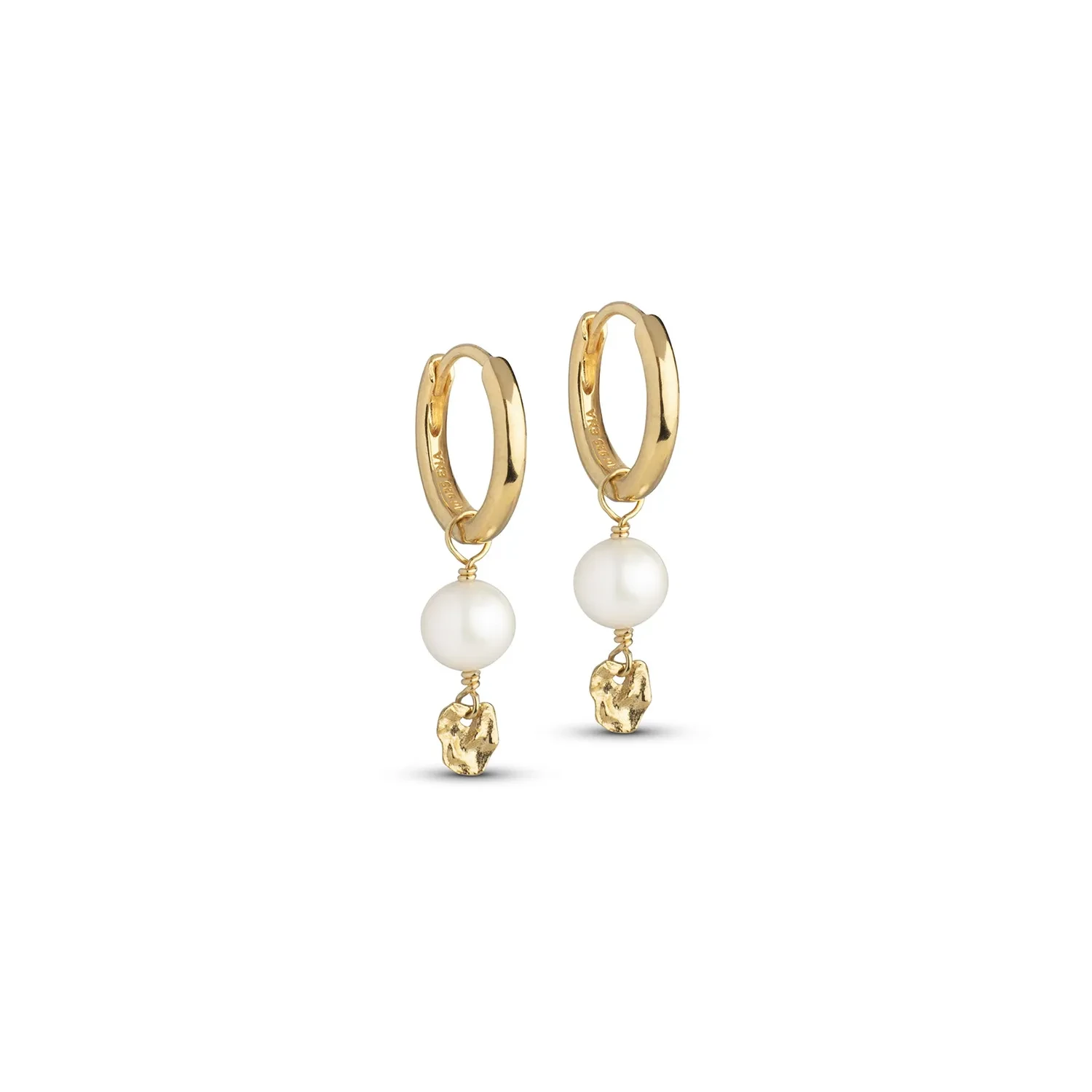 Enamel Cara Øreringe 18 kt. Forgyldt Sølv E372G