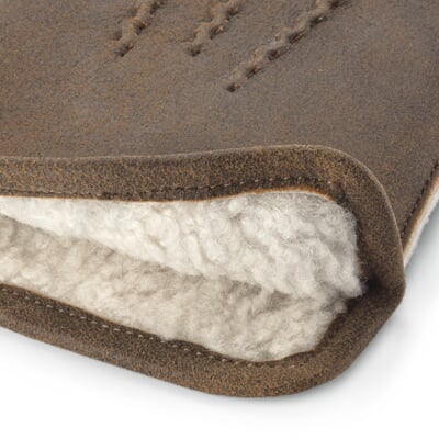 Herren-Handschuh Lammfell, Mittelbraun