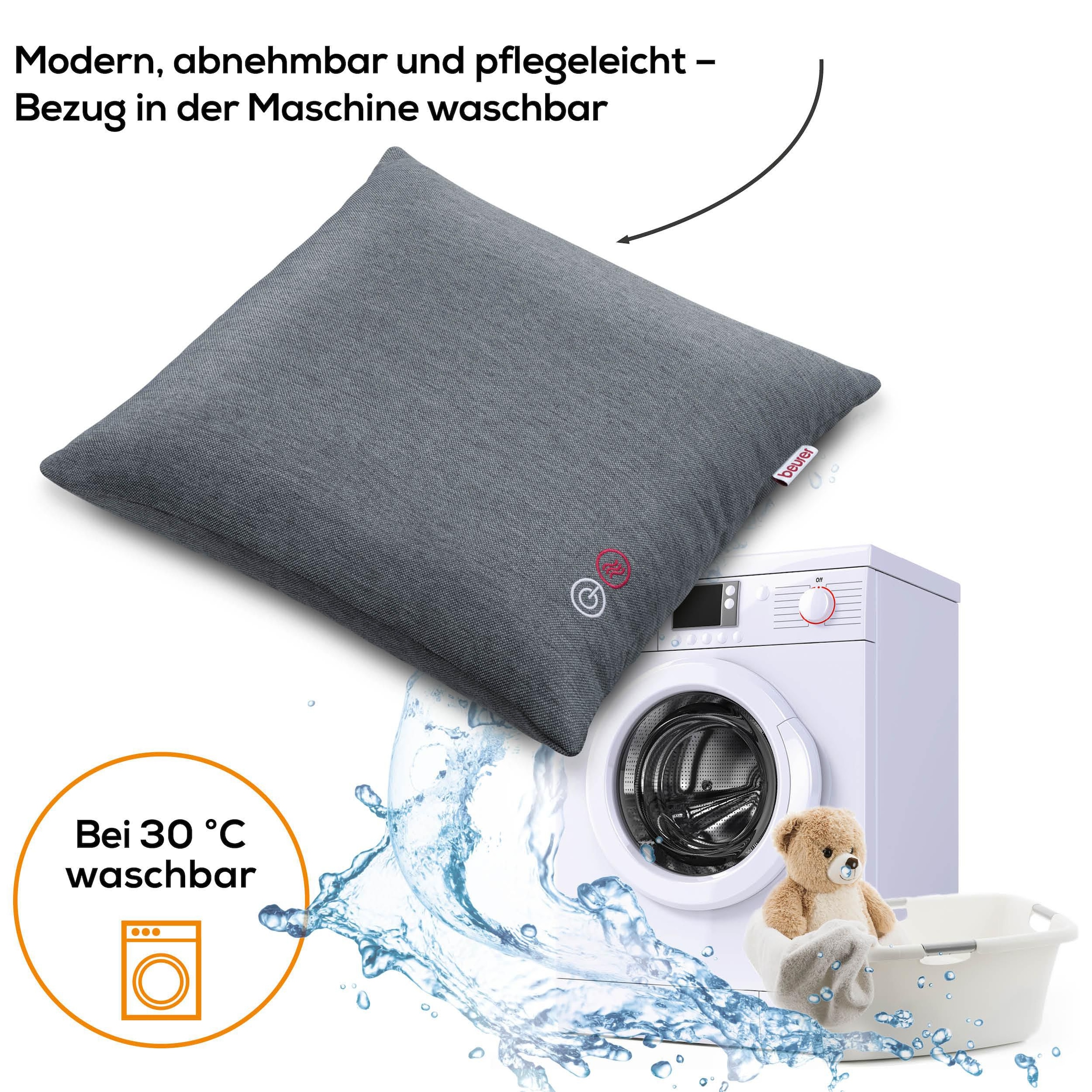 BEURER Massagekissen »MG 135 Shiatsu-Massagegerät mit zuschaltbarer Wärmefunktion« Mit 4 Massageköpfen für eine entspannende Massage