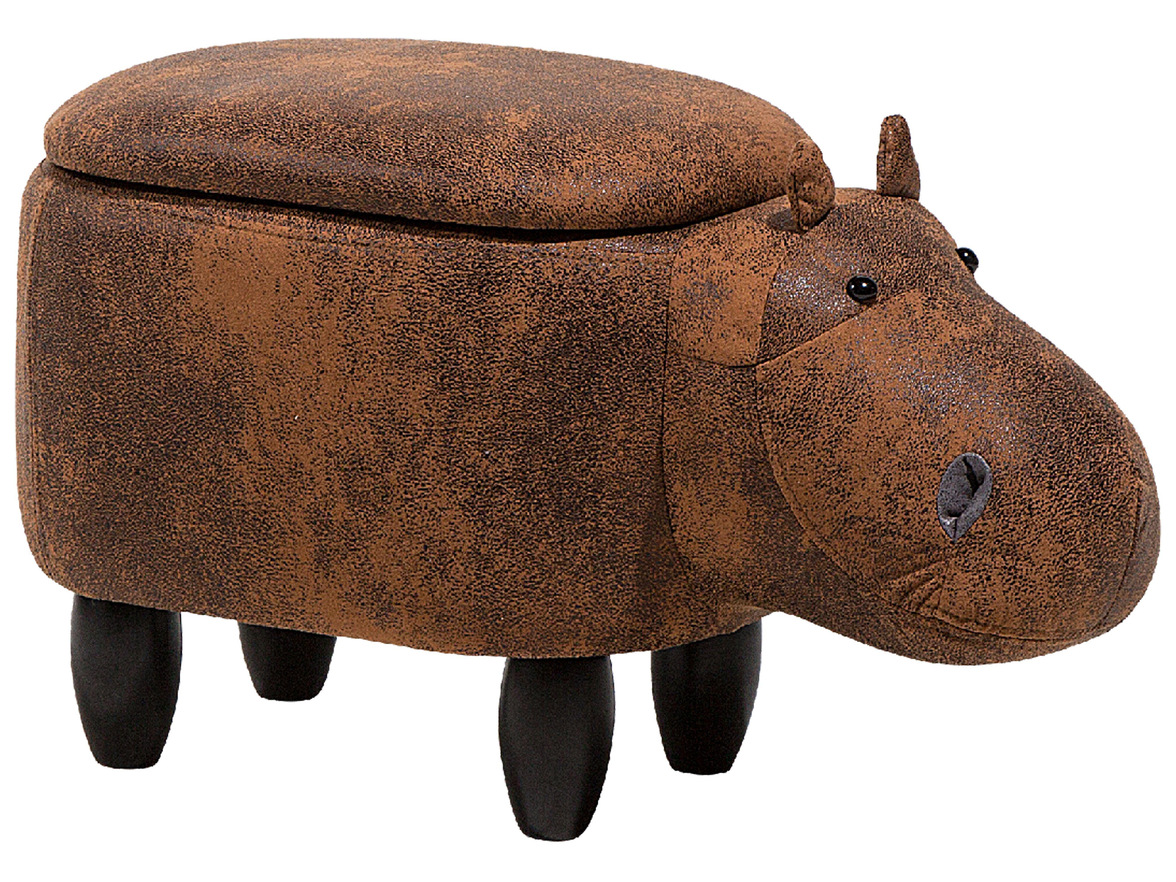 Dierenpoef met opbergruimte HIPPO Kunstleer Bruin Nijlpaard