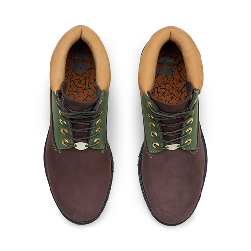Timberland Premium 6-Inch Lace Up Støvler, Dark Brown Nubuck/Green, 46