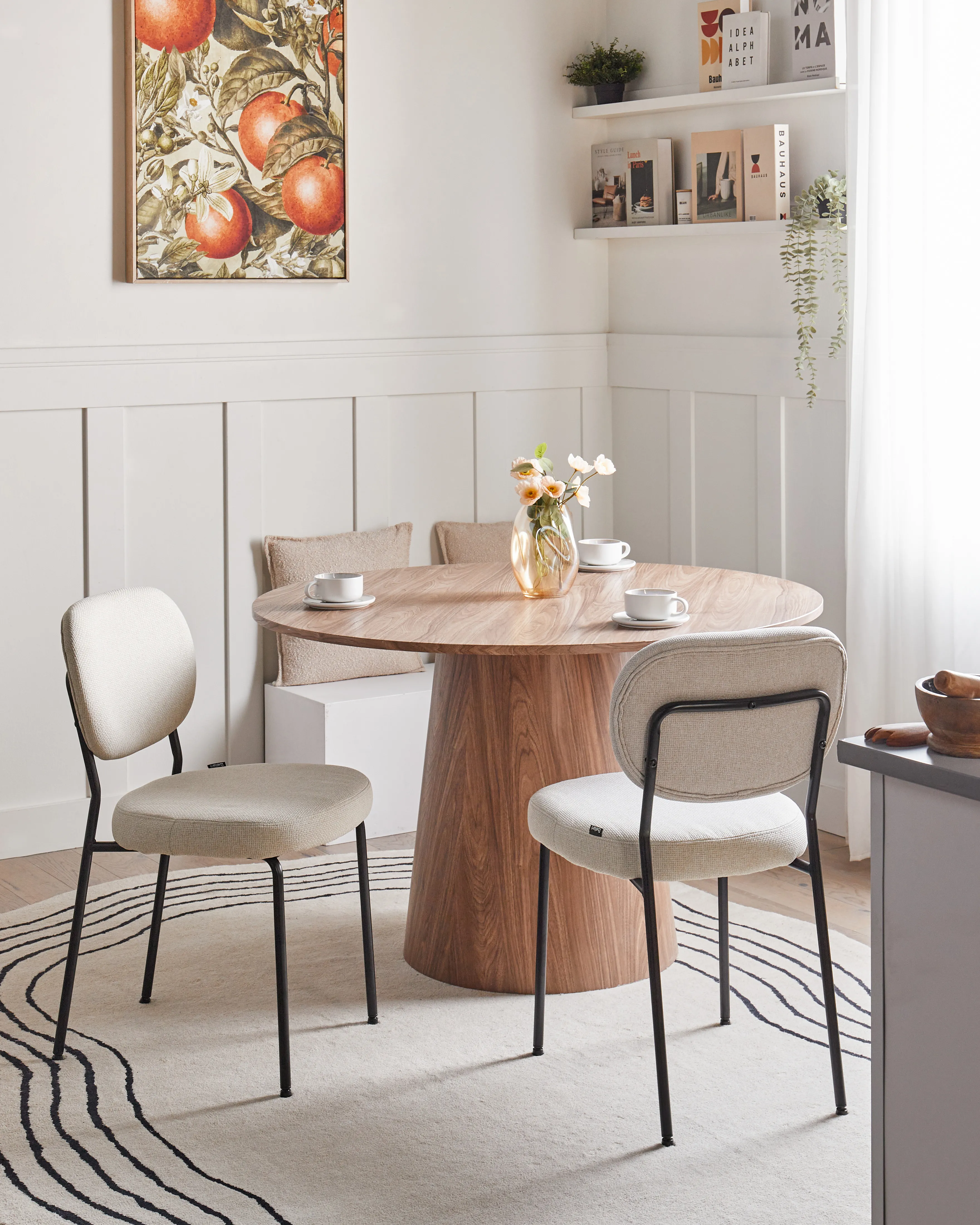 Set van 2 eetkamerstoelen LOLETA Stof Lichtbeige