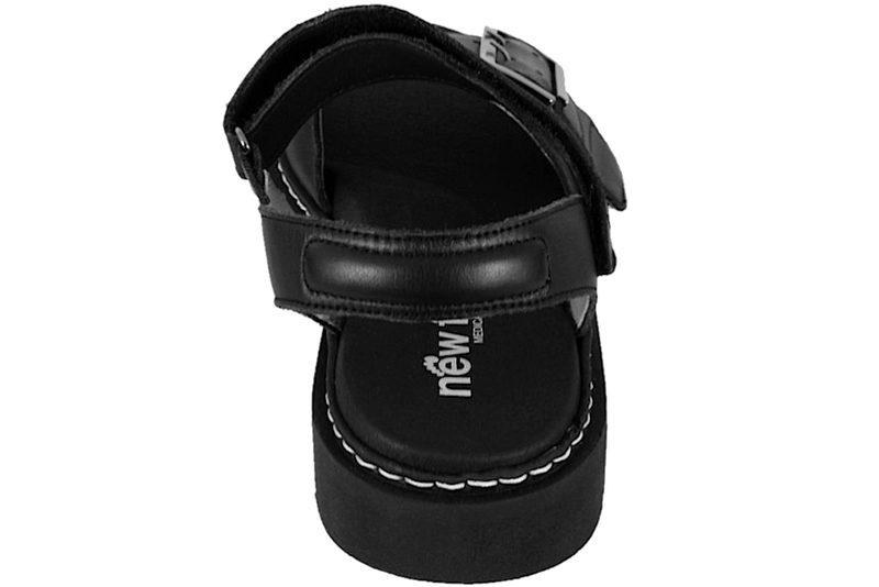 NEW FEET SANDAL I SORT GLAT SKIND