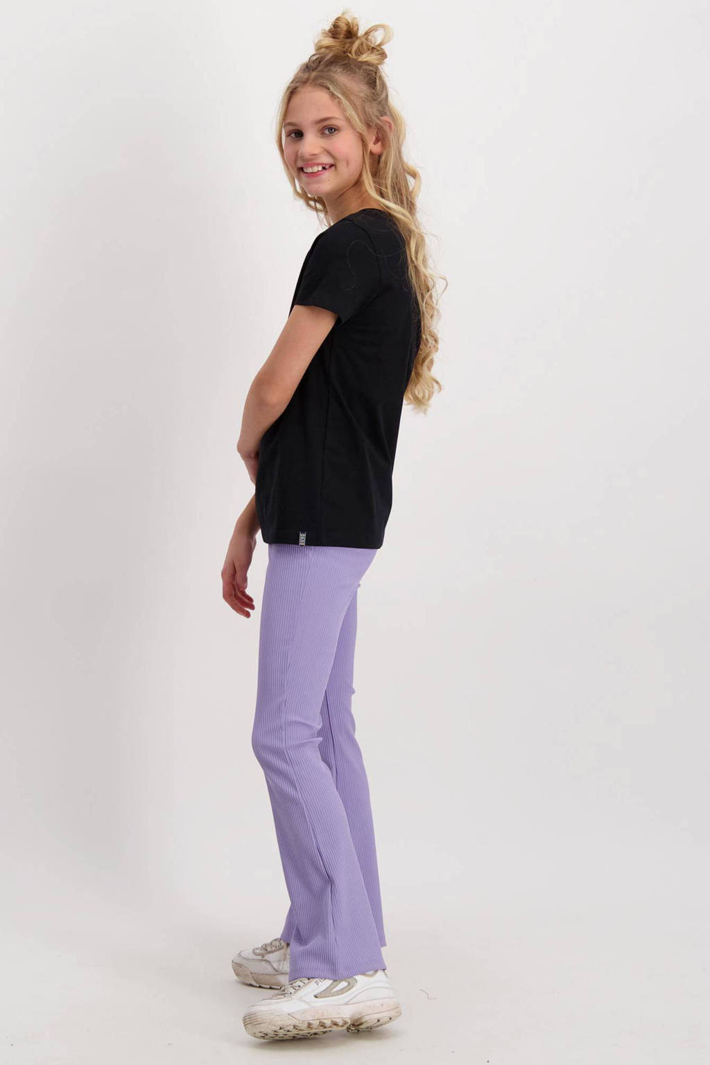 Cars high waist flared broek Zuma lila