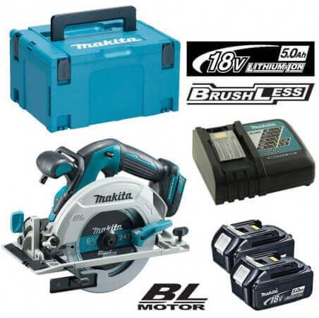 Makita DHS680RTJ 18V Li-ion accu cirkelzaag set (2x5.0Ah) in Mbox -165mm - koolborstelloos