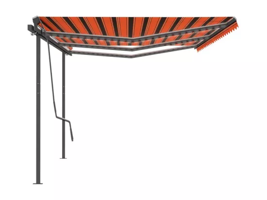 Auvent automatique capteur de vent et LED 6x3,5 m Orange marron