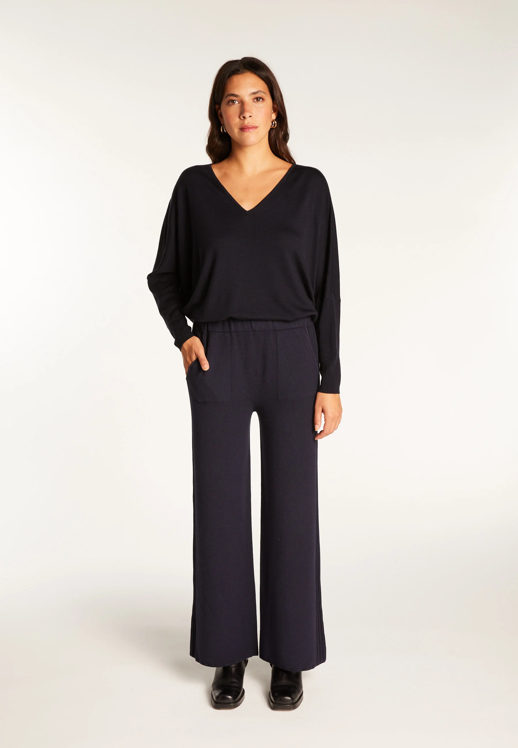 REBECCAAH24 - Pantalon en laine mélangée | Bleu