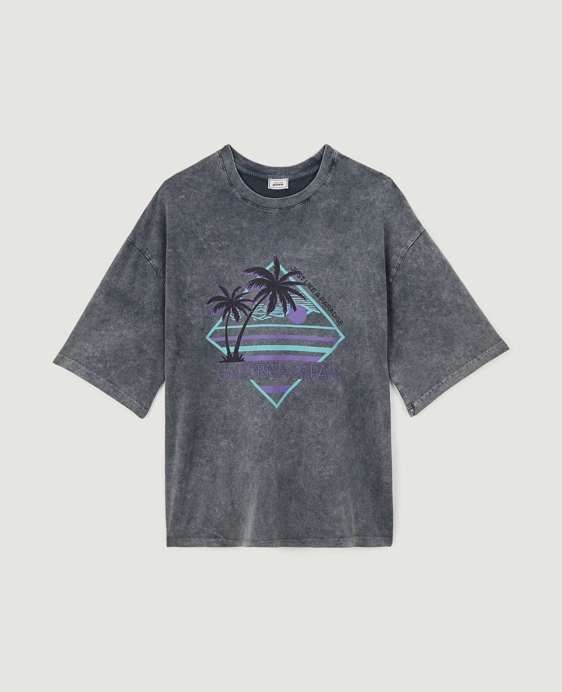 T-shirt oversize avec imprimé - Bleu clair
