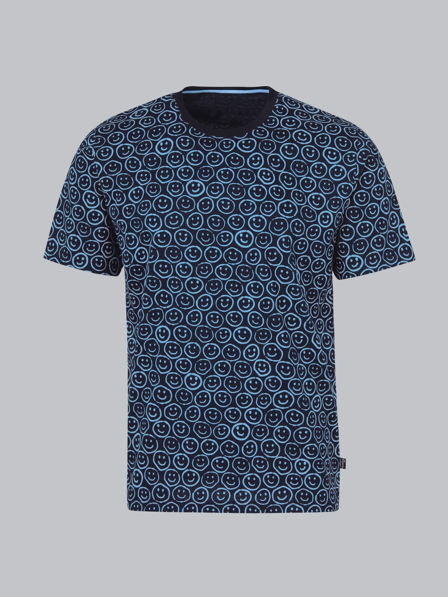 T-Shirt mit freundlichem Smiley-Muster Navy