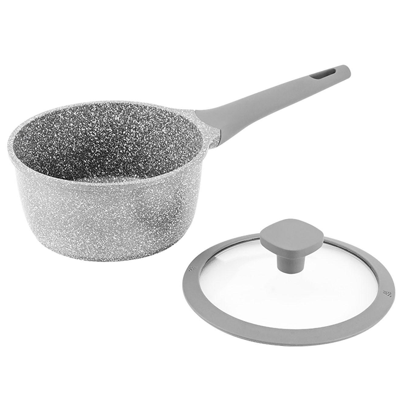 Kitchencook Casserole fonte d'aluminium induction effet pierre vertu cas18tfi grise - D.18 cm