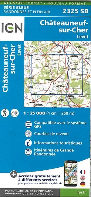 IGN - 2325 SB CHATEAUNEUF SUR CHER 1 25 000