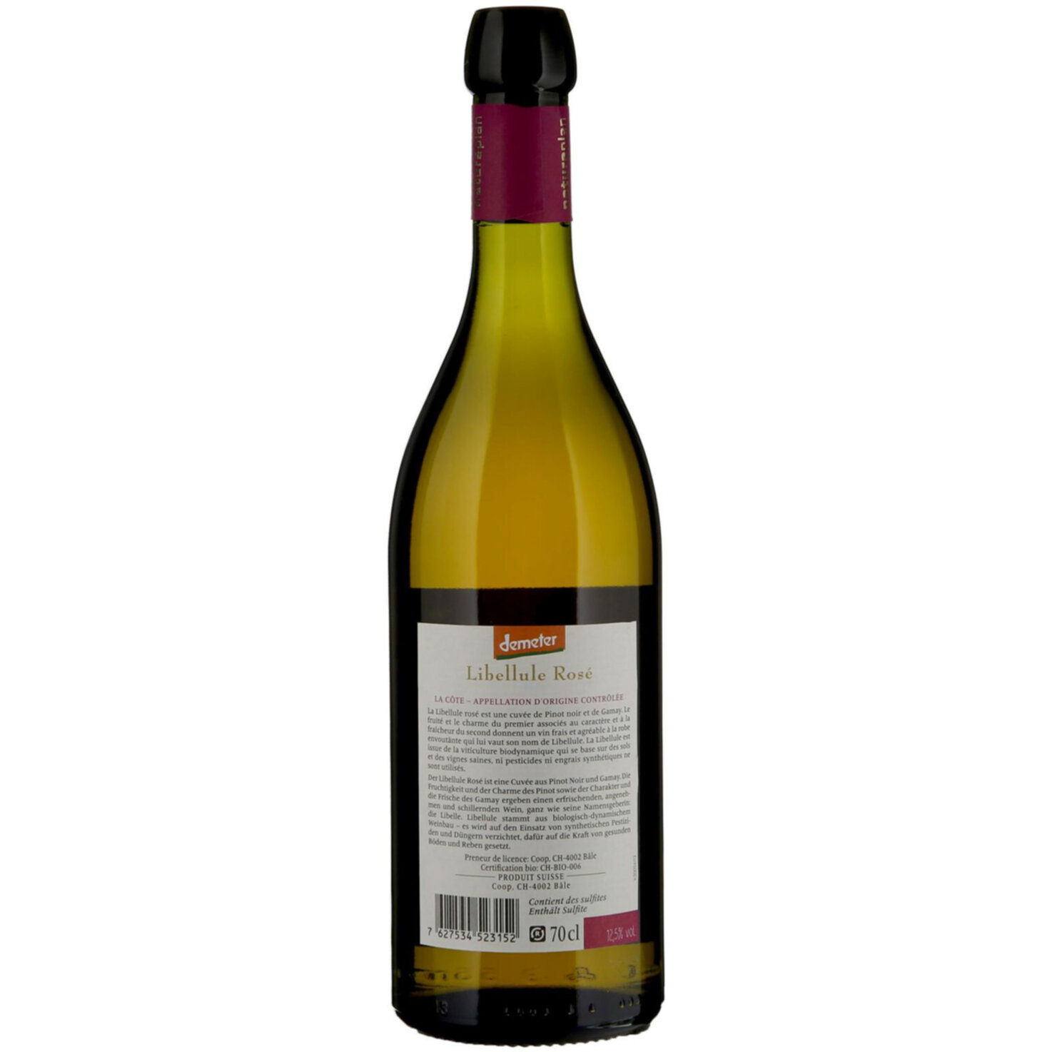 Naturaplan Demeter Bio Rosé La Côte AOC Morges Libellule -70cl